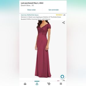 New Evening Gown Desert Rose size 10 with sleeves